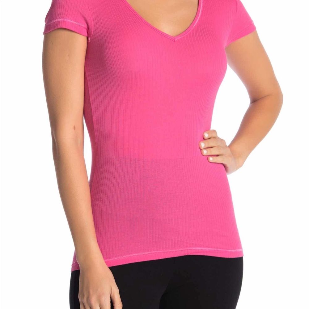 NWT Cosabella pink Costina ribbed tee